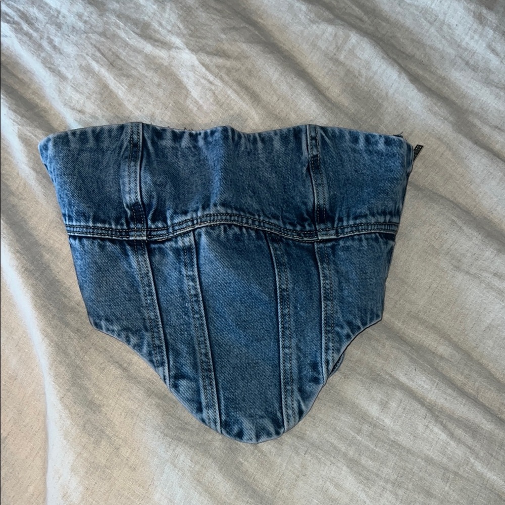 Blue Denim Corset Top